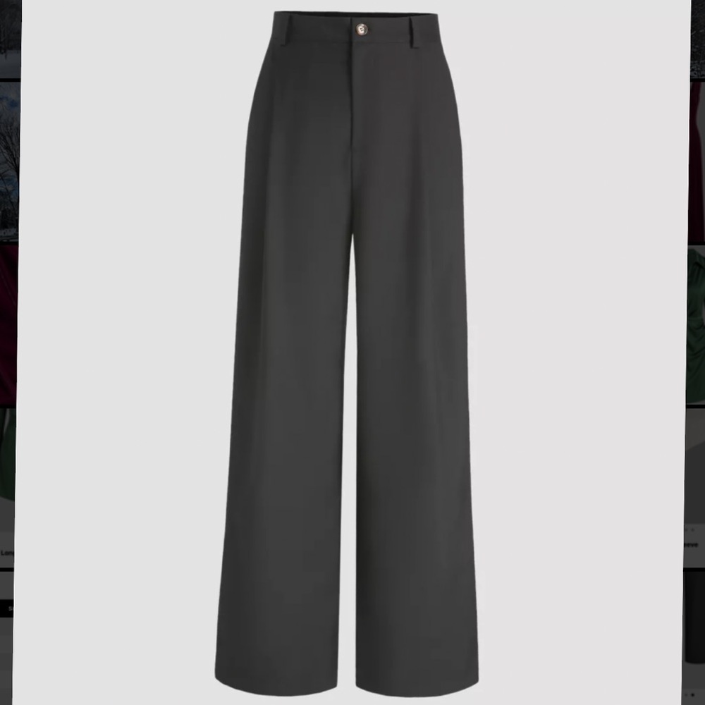 Black straight leg trousers